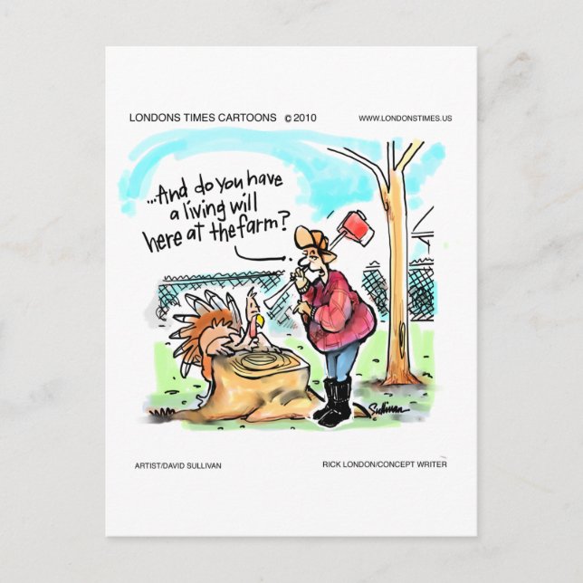 Thanksgiving Turkey Living Will Funny Gifts & Card (Front)