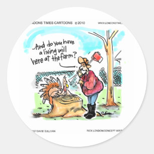 Thanksgiving Turkey Living Will Funny Gifts & Card Classic Round Sticker