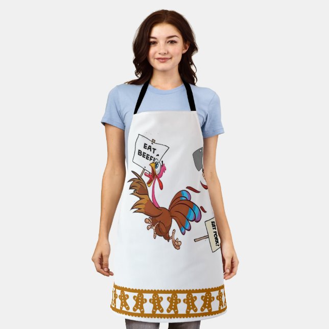 Thanksgiving Turkey Lobby Eat Ham Beef LOL  Funny Apron (Worn)