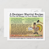 Thanksgiving Turkey Martini Recipe Postcard (Front/Back)
