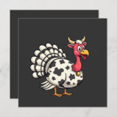 Thanksgiving Turkey Moo Cow Head Funny Fall Family (Front/Back)