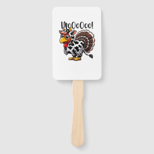 Thanksgiving Turkey Moo Cow Head Funny Fall Men Wo Hand Fan