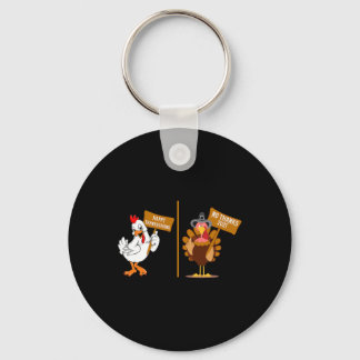 Thanksgiving Turkey No Thanks Grumpy Halloween Fun Keychain