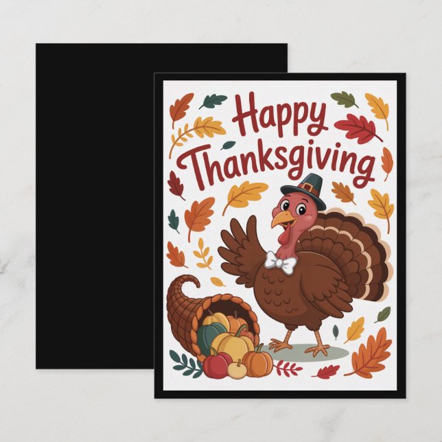 Thanksgiving Turkey Note Card (Front/Back)