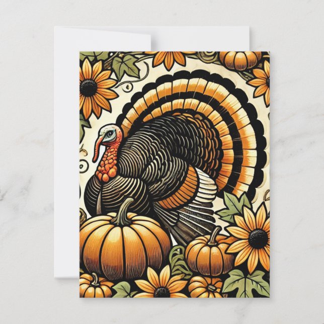Thanksgiving Turkey                                Note Card (Front)