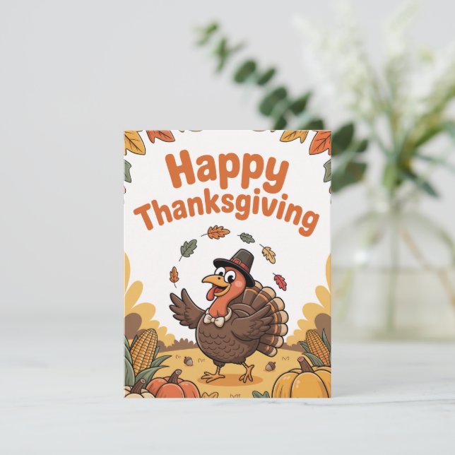 Thanksgiving Turkey Note Card (Standing Front)