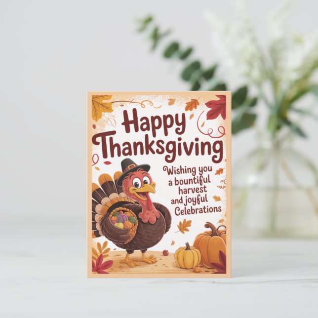 Thanksgiving Turkey Note Card (Standing Front)