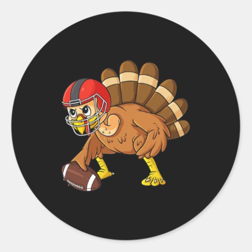 Thanksgiving Turkey Offensive Center Football Boys Classic Round Sticker