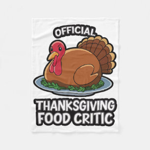 Thanksgiving Turkey Official Thanksgiving Food Cri Fleece Blanket