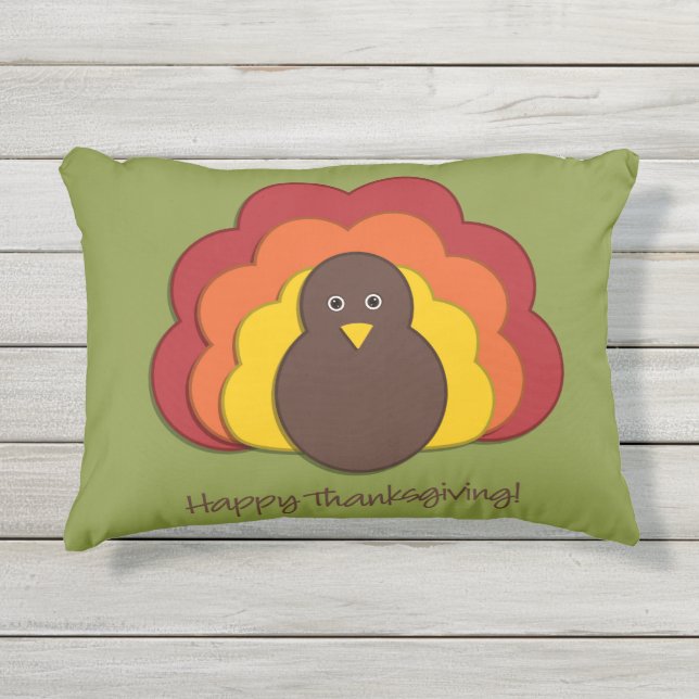 Thanksgiving turkey outdoor pillow (Front)