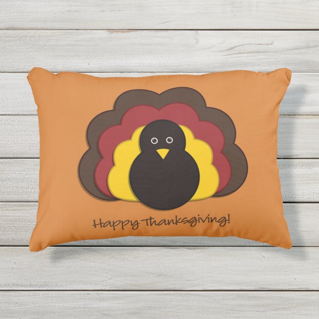 Thanksgiving turkey outdoor pillow (Front)