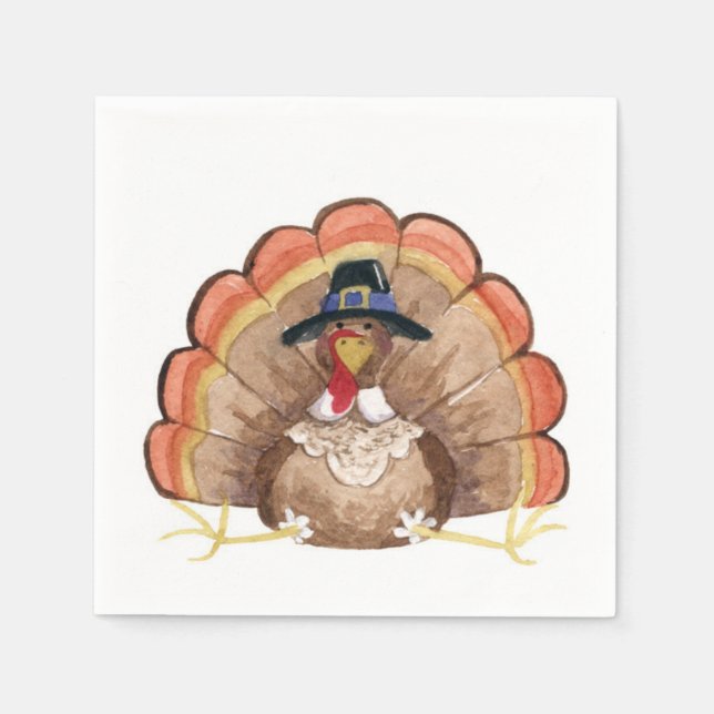 Thanksgiving Turkey Paper Napkins (Front)