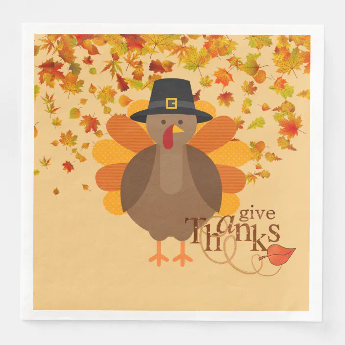 Festive Turkey Fall Autumn Thanksgiving Holiday Party Paper Luncheon Napkins 