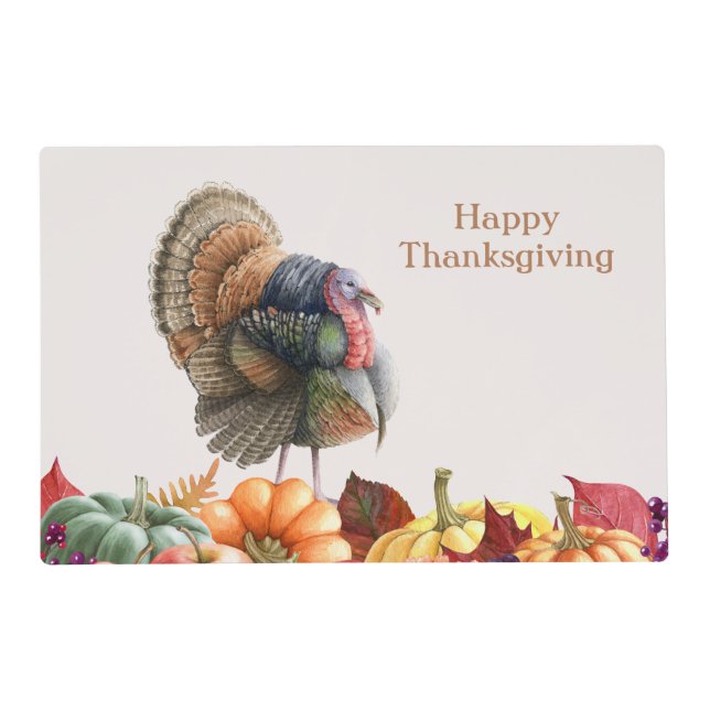 Thanksgiving Turkey Paper Placemat (Front)