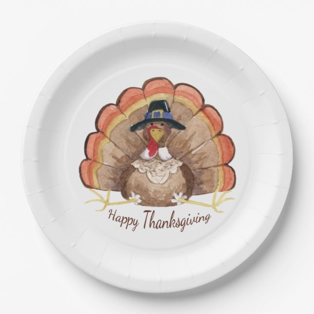 Thanksgiving Turkey Paper Plates (Front)