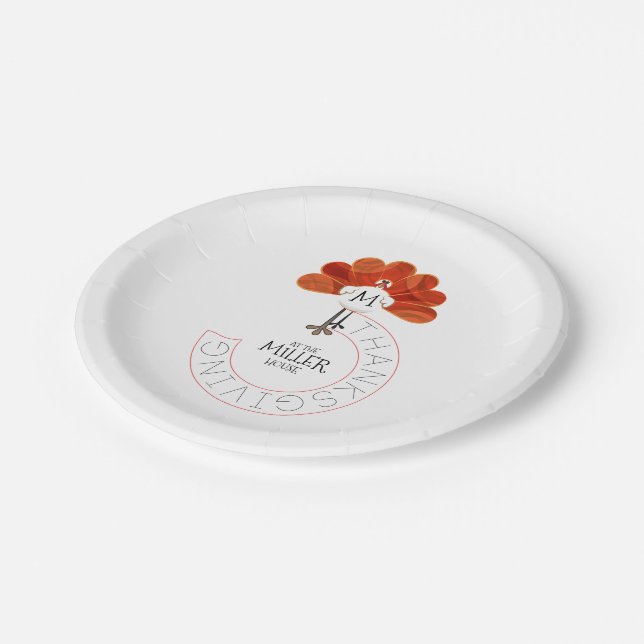 Thanksgiving Turkey Paper Plates (Angled)