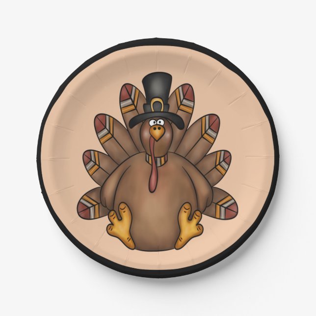 Thanksgiving Turkey Paper Plates (Front)