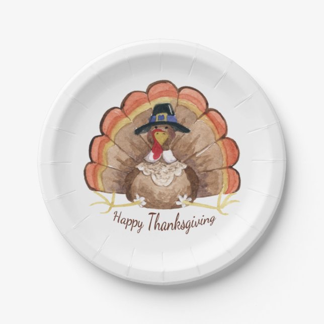 Thanksgiving Turkey Paper Plates (Front)
