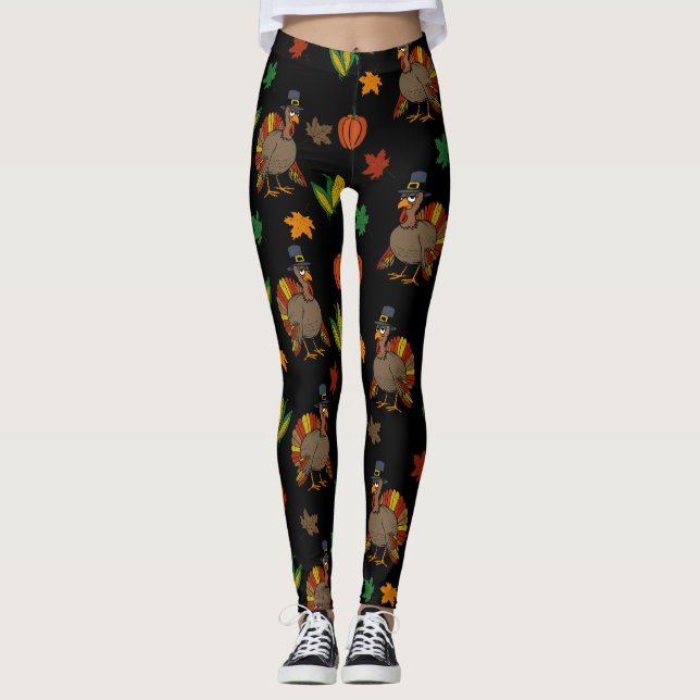 Thanksgiving Turkey pattern Leggings (Front)
