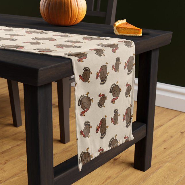 Thanksgiving Turkey Pattern Table Runner (A fun turkey pattern table runner for your fun Thanksgiving table)