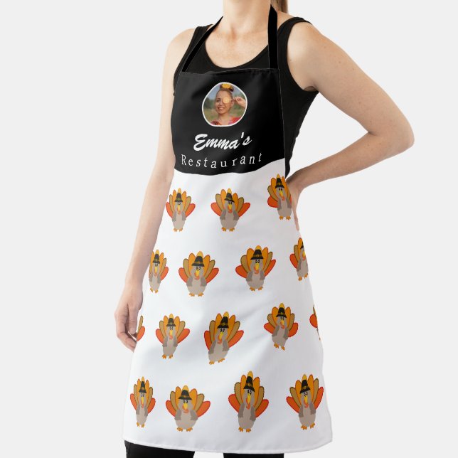 Thanksgiving turkey Personalized photo or logo Apron (Insitu)