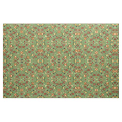 Thanksgiving Turkey Pie Pumpkin Green Orange Chic Fabric