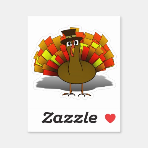 Thanksgiving Turkey Pilgrim Sticker