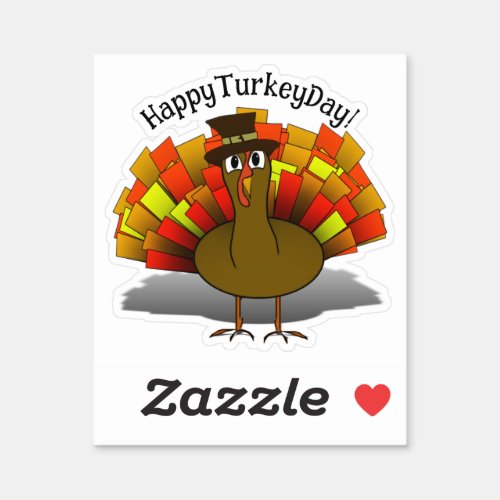 Thanksgiving Turkey Pilgrim Sticker