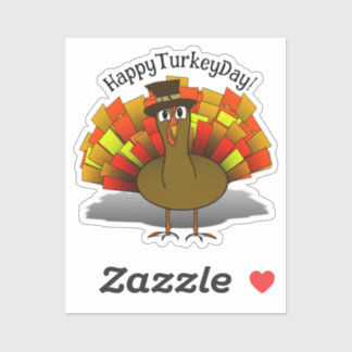 Thanksgiving Turkey Pilgrim Sticker