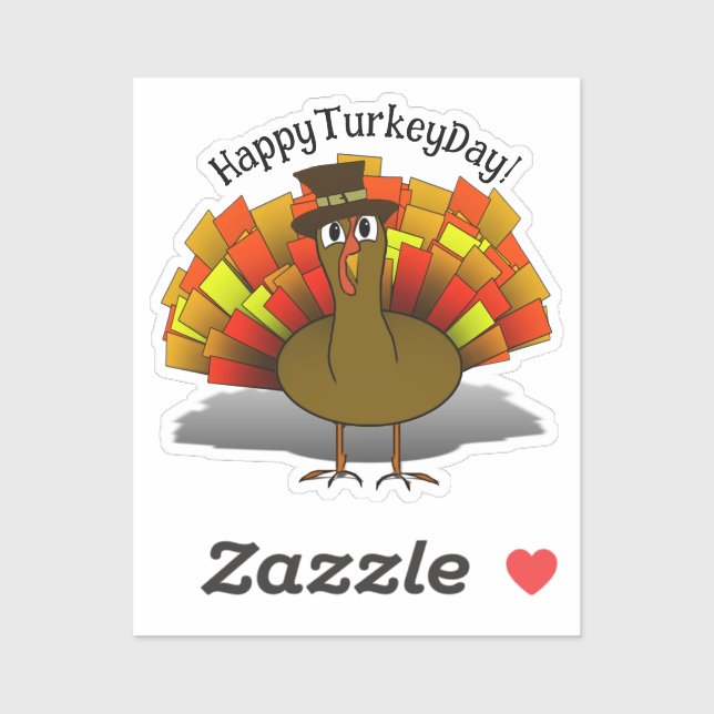 Thanksgiving Turkey Pilgrim Sticker (Sheet)
