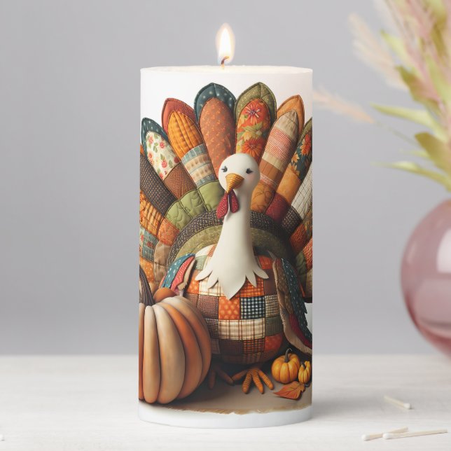 Thanksgiving Turkey Pillar Candle (In Situ)