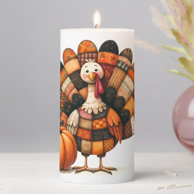 Thanksgiving Turkey Pillar Candle (In Situ)