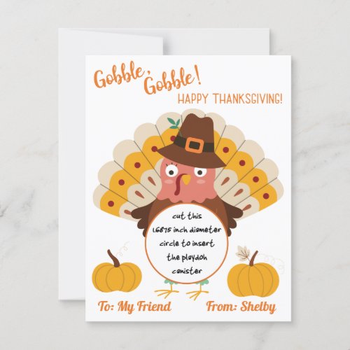 Thanksgiving Turkey Play Doh Gift Card