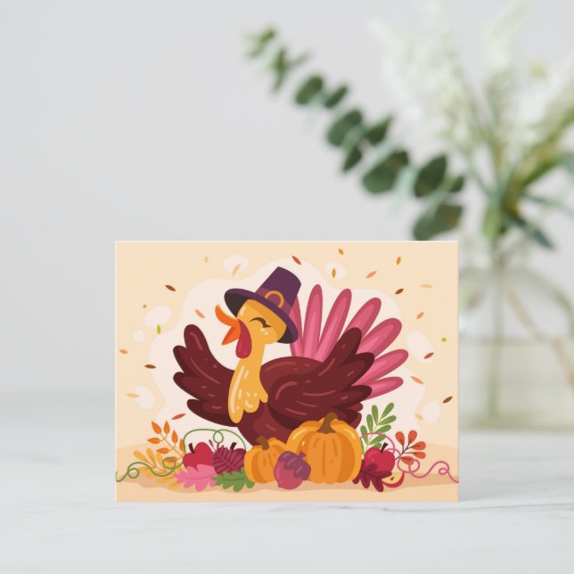 Thanksgiving Turkey Postcard (Standing Front)