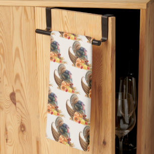 Thanksgiving Turkey Pumpkins Kitchen Towel
