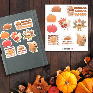 Thanksgiving – Turkey, Pumpkins, Pie & Fall Quotes Sticker