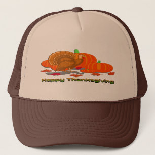Thanksgiving Turkey Pumpkins Trucker Hat