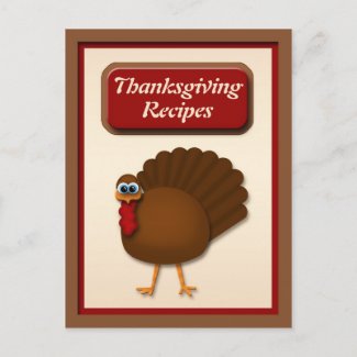 Thanksgiving Turkey Recipe Cards postcard