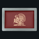 Thanksgiving Turkey Rectangular Belt Buckle<br><div class="desc">Thanksgiving Turkey belt buckle in burgundy and tan that be any color you want simply be clicking on the edit drop down menu and selecting background. The turkey is a picture font so he can be changed to another color at font</div>