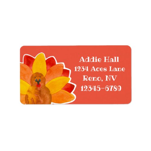 Thanksgiving Turkey Red Return Address Label