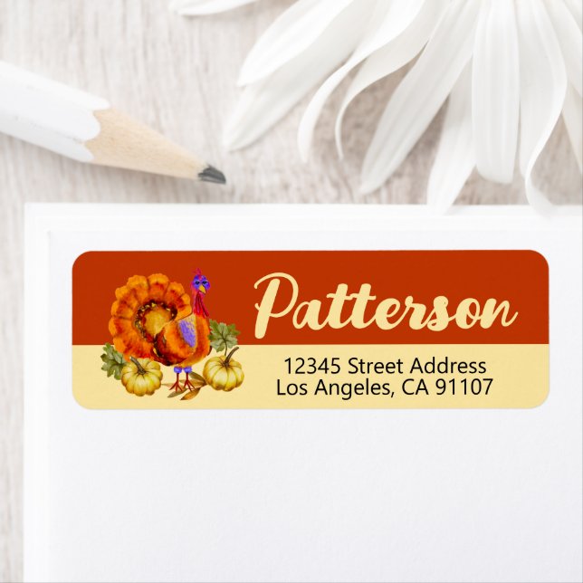Thanksgiving Turkey Return Address Labels (Insitu)