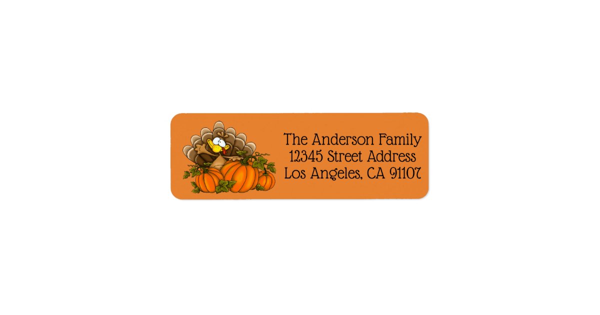 Thanksgiving Turkey Return Address Labels | Zazzle.com