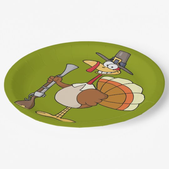 Thanksgiving Turkey Revenge Cartoon Paper Plate | Zazzle.com