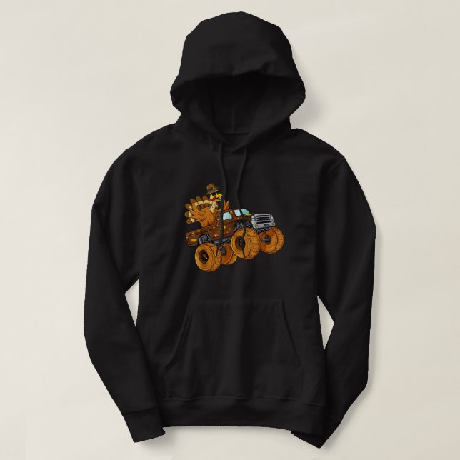 Thanksgiving Turkey Riding Monster-Thanksgiving Da Hoodie (Design Front)
