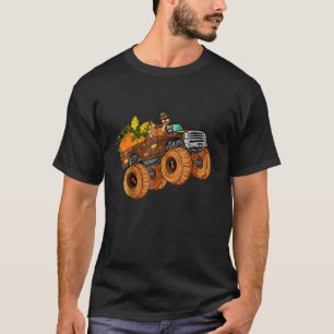 Thanksgiving Turkey Riding Monster Truck Boys Kids T-Shirt