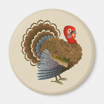 Thanksgiving Turkey round magnet