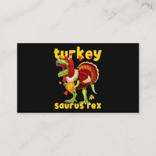 Thanksgiving Turkey Saurus T Rex Pilgrim Dinosaur Business Card