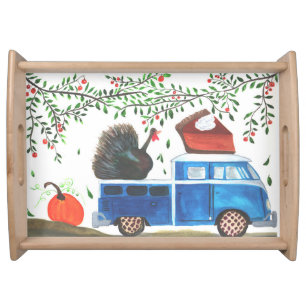 Thanksgiving Turkey Serving Tray Harvest Truck