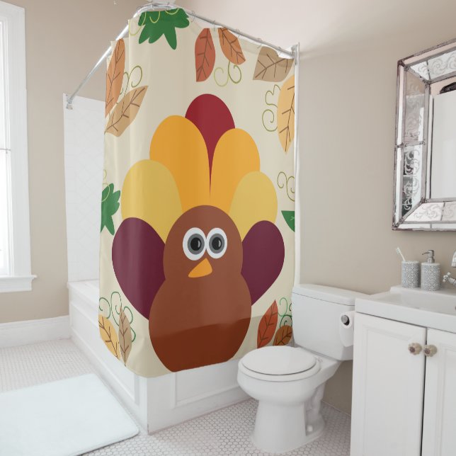 Thanksgiving Turkey Shower Curtain (In Situ)