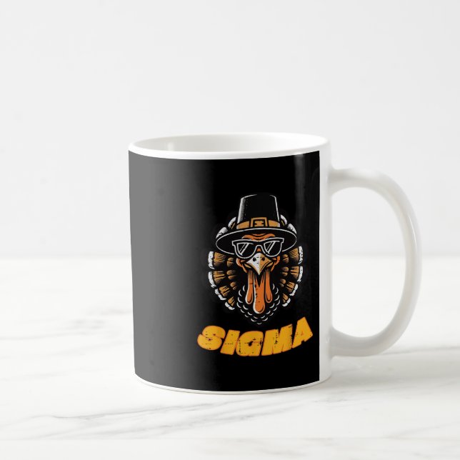Thanksgiving Turkey Sigma Cool Meme Fall Men Boys  Coffee Mug (Right)